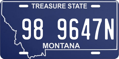 MT license plate 989647N