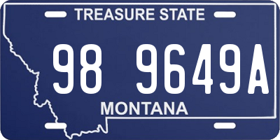 MT license plate 989649A