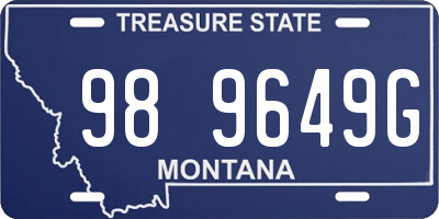 MT license plate 989649G