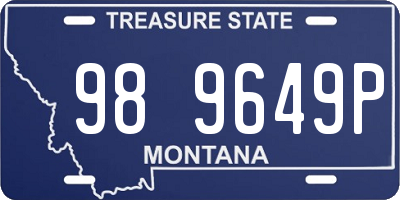 MT license plate 989649P