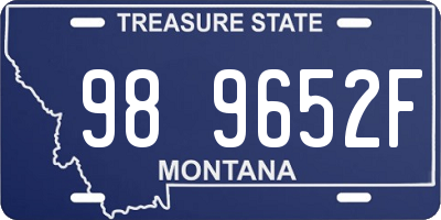MT license plate 989652F