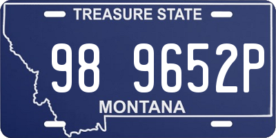 MT license plate 989652P