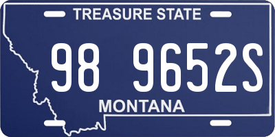 MT license plate 989652S