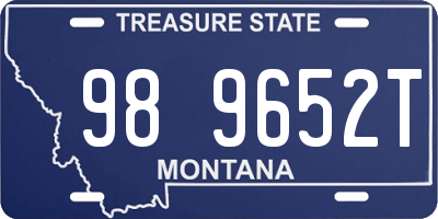 MT license plate 989652T