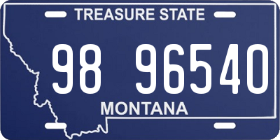 MT license plate 989654O