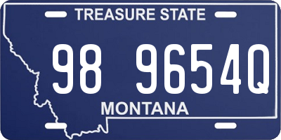 MT license plate 989654Q