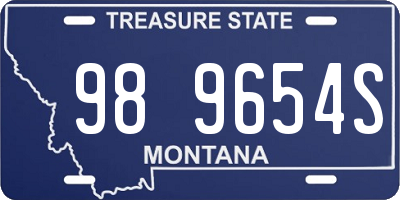 MT license plate 989654S
