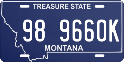 MT license plate 989660K