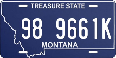 MT license plate 989661K