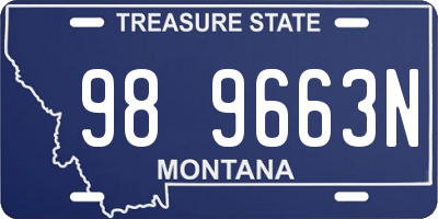MT license plate 989663N