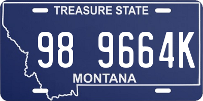 MT license plate 989664K