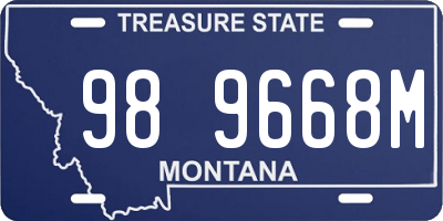 MT license plate 989668M