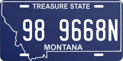 MT license plate 989668N