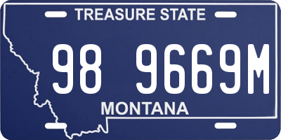 MT license plate 989669M
