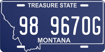 MT license plate 989670G