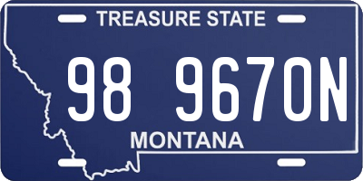 MT license plate 989670N