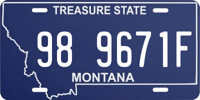 MT license plate 989671F