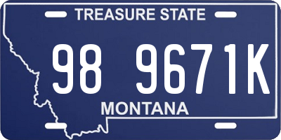 MT license plate 989671K