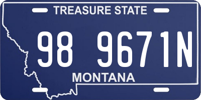 MT license plate 989671N