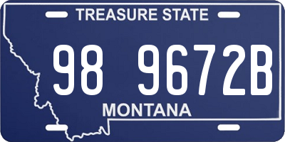 MT license plate 989672B