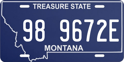 MT license plate 989672E