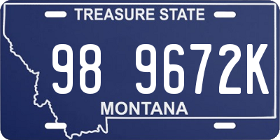 MT license plate 989672K