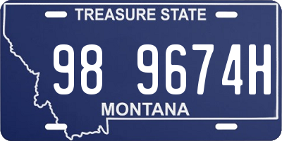 MT license plate 989674H