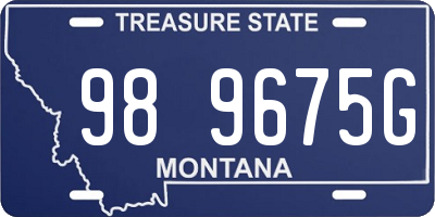 MT license plate 989675G