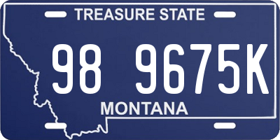 MT license plate 989675K