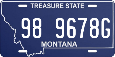 MT license plate 989678G