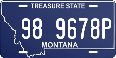 MT license plate 989678P