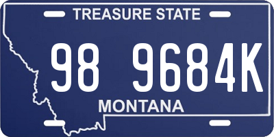 MT license plate 989684K