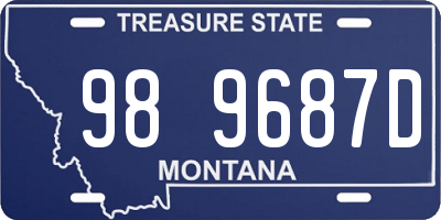 MT license plate 989687D