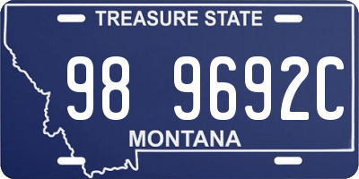 MT license plate 989692C
