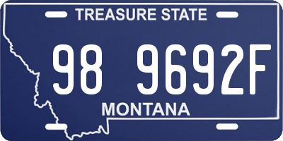 MT license plate 989692F