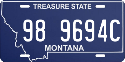 MT license plate 989694C