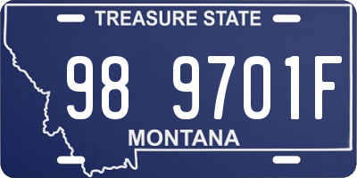 MT license plate 989701F