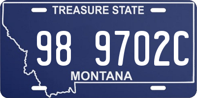 MT license plate 989702C