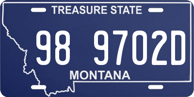 MT license plate 989702D