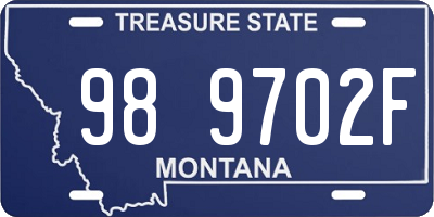 MT license plate 989702F