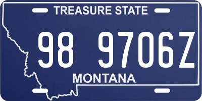 MT license plate 989706Z