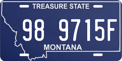 MT license plate 989715F