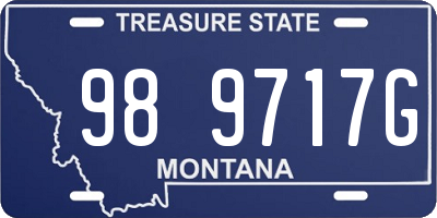 MT license plate 989717G