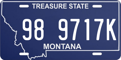 MT license plate 989717K