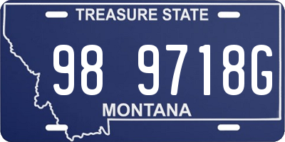 MT license plate 989718G