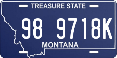 MT license plate 989718K