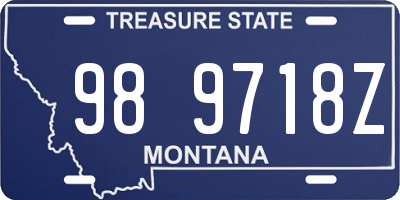 MT license plate 989718Z