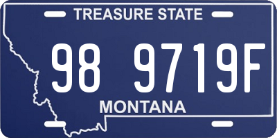 MT license plate 989719F