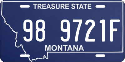 MT license plate 989721F