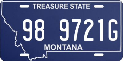 MT license plate 989721G